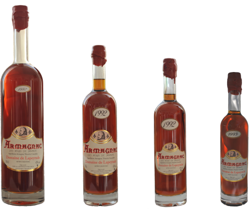 The Arianes bottles of Armagnac.